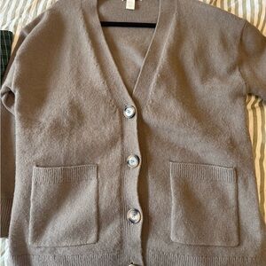 Oversized Women's Brown Cardigan Sweater